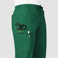 - Ženske teretne hlače s raširenim nogavicama, lovačka Zelena, obična
