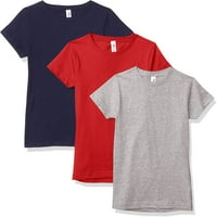 Jednobojne majice za djevojčice s kratkim rukavima, pamuk, pamuk, tamno plava vrijeska