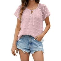 Žene plus uštede vrhovi i majice-ljetni vrhovi šifona za žene, ženski ljetni vrhovi šifonska bluza labava ležerna
