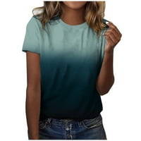 Hanas vrhovi ženski vrhovi okruglog vrata kratkih rukava majica s majica majica tunike košulje vintage vrhove