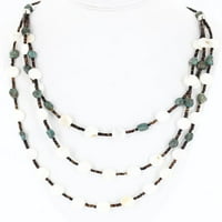 Ovjereni autentični Strand Navajo. Sterling Silver Tirquoise i Majka biserne ogrlice Indijance