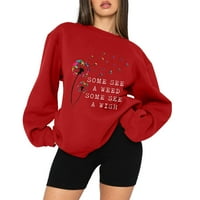 Hoodies Majica za žene jesen i zima labav Top sa zabavnim tiskanim slovima pulover s kapuljačom s kapuljačom s