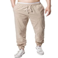 Muške hir hlače s džepovima, hlače s elastičnim strukom za slobodno vrijeme, joga hlače, jednobojna odjeća za