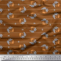 Rajonska tkanina u prugastim prugama od Georgette, s lišćem i cvjetnim printom iz
