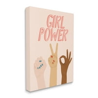 Stupell Industries Girl Power pop fraza Različiti znakovi ruku, 30, dizajnirali JJ Design House LLC