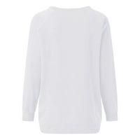 Ženske Ležerne majice za slobodno vrijeme s printom dugih rukava pulover s okruglim vratom zabavni jednostavni