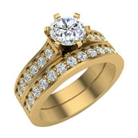Vjenčani prsten Set za žene autentičnost poklon kartice od 14k zlata s 1-1 trakom za glavu. CT