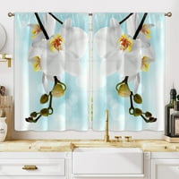 Guory kuhinjske zavjese Moderni dekor Kratki ploča Orhideje za kućne slojeve prozorske zavjese Polu Sheer Rod