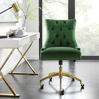 Računalni radni stol s tufriranom stolicom, baršunastim, zlatno zelenim, modernim suvremenim urbanim dizajnom,