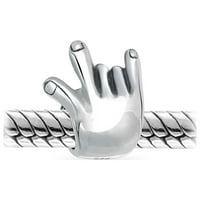 Volim te znakovni jezik simbol simbol šarm perla sterling srebro