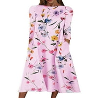 Ženska cvjetna Maksi haljina od pamuka i lana Plus Size, labava svečana kaftanska sundress