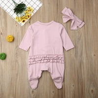 Izbor / jesensko-proljetna odjeća za novorođene dječake i djevojčice, kombinezon + traka za glavu , Ljubičasta