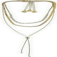 Ženski Okrugli zmijski lanac i lanac riblje kosti slojevita ogrlica od željeza i mesinga 16 18