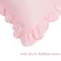 Jedinstveni prijedlozi-4-dijelne satenske jastučnice s rubovima, Boudoir, ružičaste