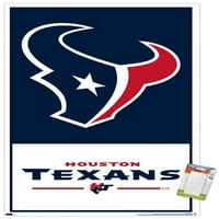 Houston Teksasans - plakat s logotipom na zidu, 22.375 34