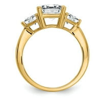 Zaručnički prsten od 14k žutog zlata s tri kamena Moissanite Veličina 7