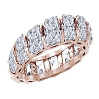 14-karatni prsten od bijelog kubičnog cirkonija od bijelog cirkonija od ružičastog zlata preko srebra
