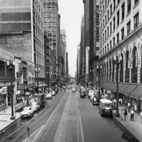 Zgrade uz cestu, Chicago, Illinois, SAD tiskanje plakata