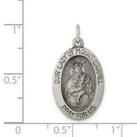Privjesak šarma s medaljom Katoličke Gospe od Karmela od srebra srednje klase u MIB-u, proizveden u SAD-u