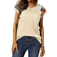Ženski ljetni vrhovi u donjem rublju, majica kratkih rukava s cvjetnim printom, labava košulja od tunike, modna