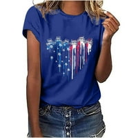 Yuwull američka majica za zastavu Žene 4. srpnja Patriotska majica Star Star Stars USA TEES CASPLATNE Grafički