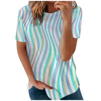 Ženske majice i bluze s printom, Plus-size vrhovi, proljetne bluze s okruglim vratom i kratkim rukavima, široke