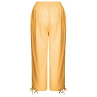 Ženske Ležerne široke široke hlače trendi sportske hlače visokog struka proljetni ljetni kombinezoni pamučne lanene