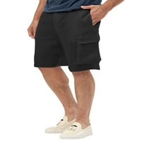 2 muške bermudske kratke hlače srednjeg struka ljetne teretne kratke hlače jednobojne kupaće gaće široke muške