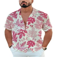 Muška bluza, ljetne košulje kratkih rukava, vrhovi revera, majica običnog kroja, majica za odmor, marelica plava,