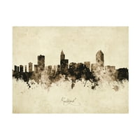 Michael Tompsett 'Raleigh North Carolina Skyline Vintage' Canvas Art