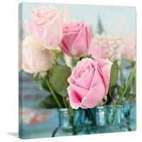Pink Roses slikati ispis na omotanom platnu