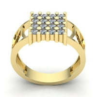 0,33CARAT Okrugli rezani dijamantni muški angažirani prsten za angažmanu krute ruže, bijelo ili žuto zlato FG