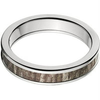 Polu krug titanijskog prstena s mahovitim hrastovim dnom camo inlay