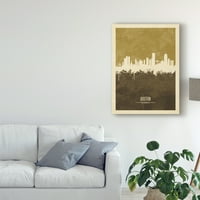 Zaštitni znak likovne umjetnosti 'Boston Massachusetts Skyline Brown' Canvas Art by Michael Tompsett