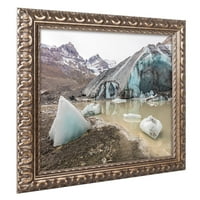 Zaštitni znak likovna umjetnost 'Big ledenjački komadi' platno umjetnost Pierre Leclerc, zlatni ukrašeni okvir