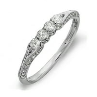 Kolekcija DazzlingRock 0. Carat 18K okrugli dijamantni ženski prsten za vjenčanje, ružino zlato, veličina 9