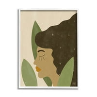 Stupell prikazuje ženu u visokoj travi, apstraktni portret s kosom, 30 godina, Dizajn& &