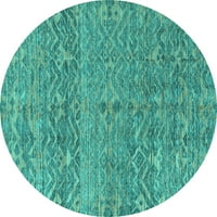 Ahgly Company Unutarnji okrugli sažetak tirkizno plava prostirka moderne prostirke, 5 'krug