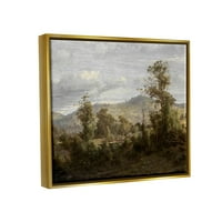 Klasična priroda Woodland View Pejzažno slikanje metalik zlato uokvireno umjetničko print zidna umjetnost