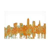 Marlene Watson 'Cleveland Ohio Skyline Rust' Canvas Art