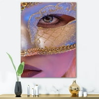 DesignArt 'venecijanska maska ​​na ženskom licu' Moderno platno zidne umjetničke ispis