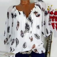 Dizajnerska odjeća za žene u slobodno vrijeme lakat za žensku rukav lakat majica Ljetni tiskani vrhovi V-izrez