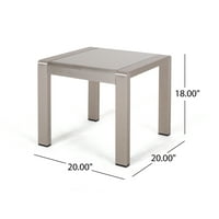Klupska stolica i stol na otvorenom, srebrno siva