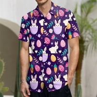 Muškarci modna bluza Top Tropic Style Print Hawaii Summer odbijte majicu s ovratnikom Muška moda Uskrs 3D digitalni