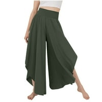 Lepršave joga hlače za žene, nepravilne široke hlače visokog struka, jednobojni hipiji, boho hlače za plažu Plus