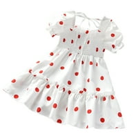 Modna haljina za djevojčice s kratkim rukavima u točkicama stilska haljina