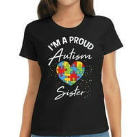 Svijest o autizmu ponosna Sestra slagalica srce cool obiteljski Pokloni Majica
