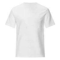 Ženske bluze, Ženske Ležerne majice s kratkim rukavima s printom na vrpci, bijela bluza u boji;