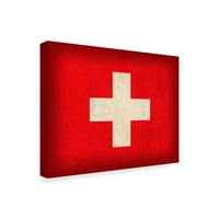 Zaštitni znak likovna umjetnost 'Švicarska nevolja zastave' platno umjetnost Red Atlasa dizajna