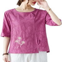 Ženski ljetni labavi pulover za plažu u A-listi, Vintage majica s cvjetnim printom, boemska majica kratkih rukava